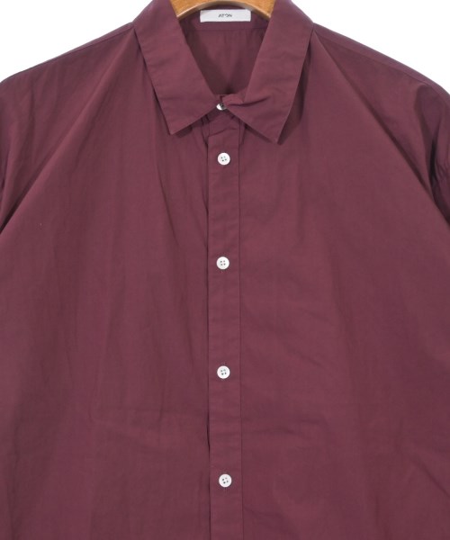 ATON（エイトン）カジュアルシャツ 赤 サイズ:04(XL位) メンズ/2200619155056