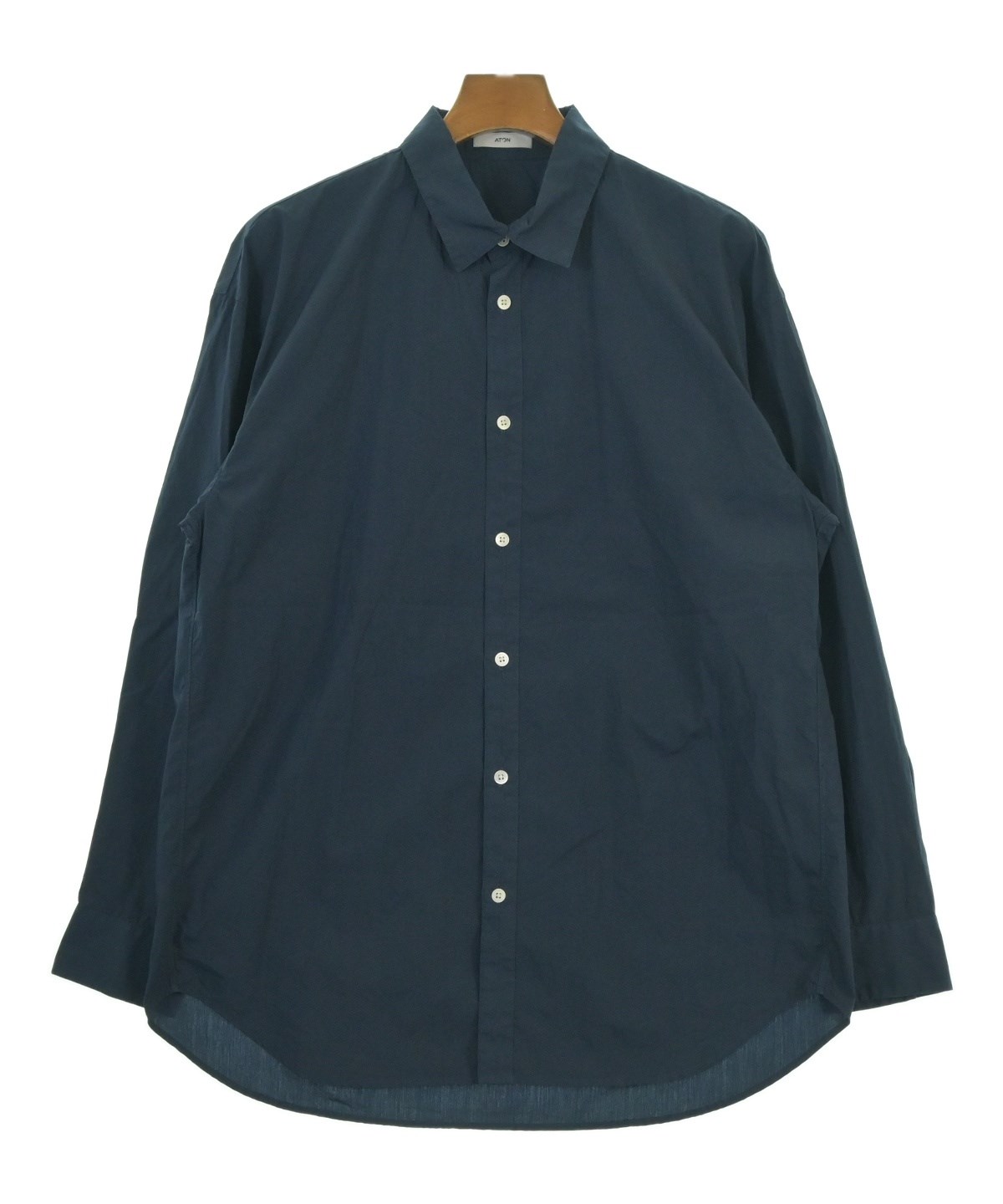 ATON（エイトン）カジュアルシャツ 紺 サイズ:02(M位) メンズ