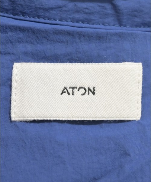 ATON（エイトン）ステンカラーコート 青 サイズ:4(XL位) メンズ/2200618620036