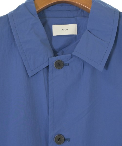 ATON（エイトン）ステンカラーコート 青 サイズ:4(XL位) メンズ/2200618620036