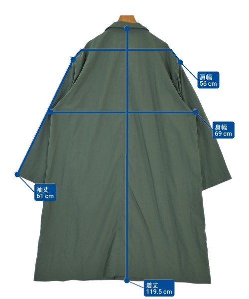 ATON（エイトン）ステンカラーコート カーキ サイズ:4(XL位) メンズ/2200618620043