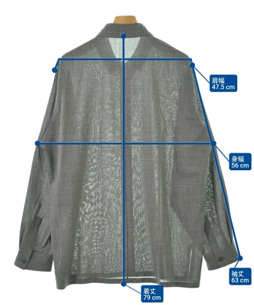 ATON（エイトン）カジュアルシャツ グレー サイズ:4(XL位) メンズ/2200673208019