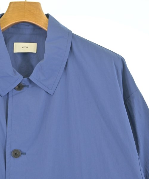 ATON（エイトン）ステンカラーコート 青 サイズ:4(XL位) メンズ/2200673208088
