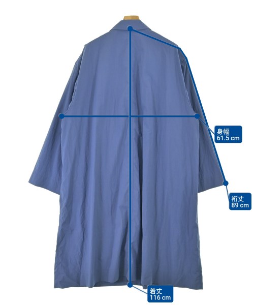 ATON（エイトン）ステンカラーコート 青 サイズ:4(XL位) メンズ/2200673208088