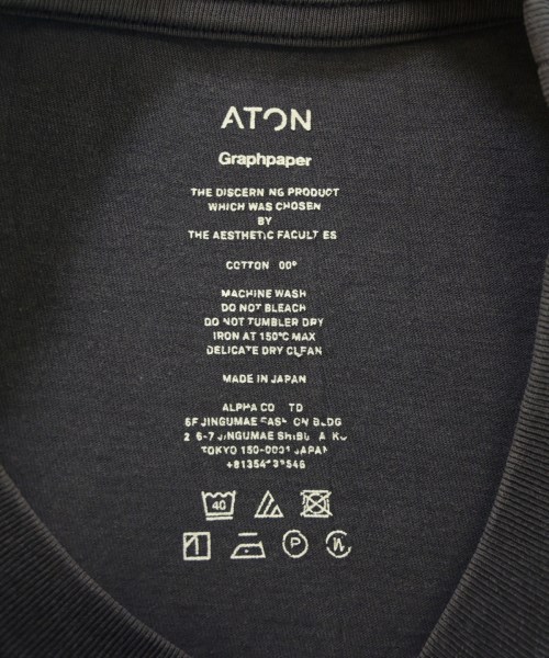 ATON（エイトン）Tシャツ・カットソー 紺 サイズ:-(XXL位) メンズ/2200644983136