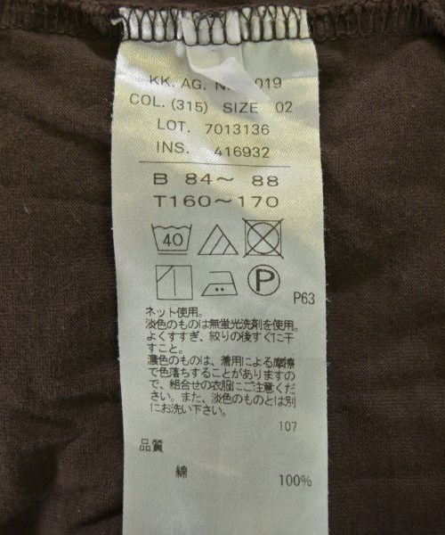 ATON（エイトン）Tシャツ・カットソー 茶 サイズ:2(M位) レディース/2200714568041