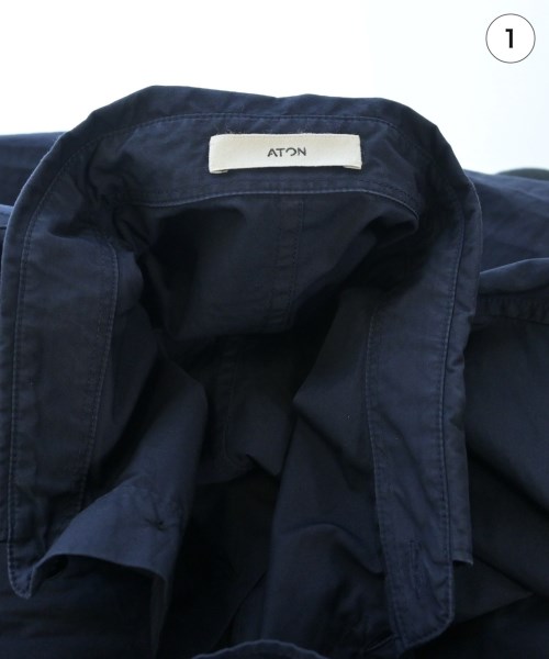 ATON（エイトン）カジュアルシャツ 紺 サイズ:04(XL位) メンズ/2200645440034