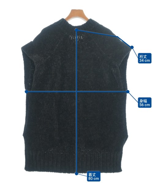 ATON（エイトン）ベスト/ノースリーブ 黒 サイズ:2(M位) レディース/2200634991059