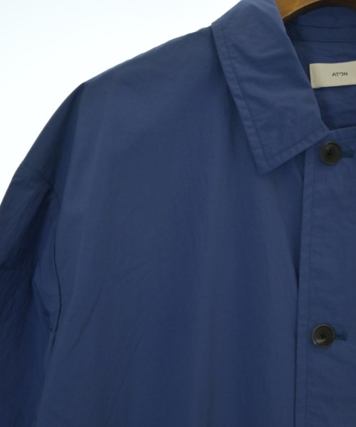 ATON（エイトン）ステンカラーコート 青 サイズ:04(XL位) メンズ/2200649691043
