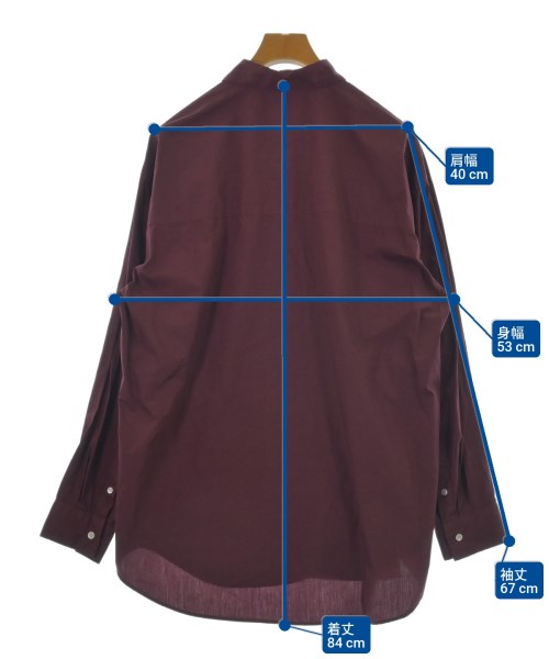 ATON（エイトン）カジュアルシャツ 赤 サイズ:4(XL位) メンズ/2200651203074