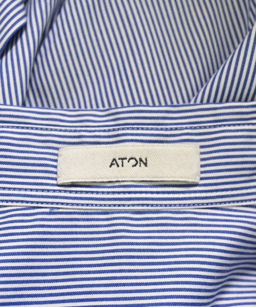 ATON（エイトン）カジュアルシャツ 青 サイズ:4(XL位) メンズ/2200651203081