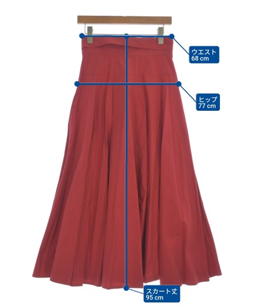 ATON（エイトン）ロング・マキシ丈スカート 赤 サイズ:2(M位) レディース/2200643117112