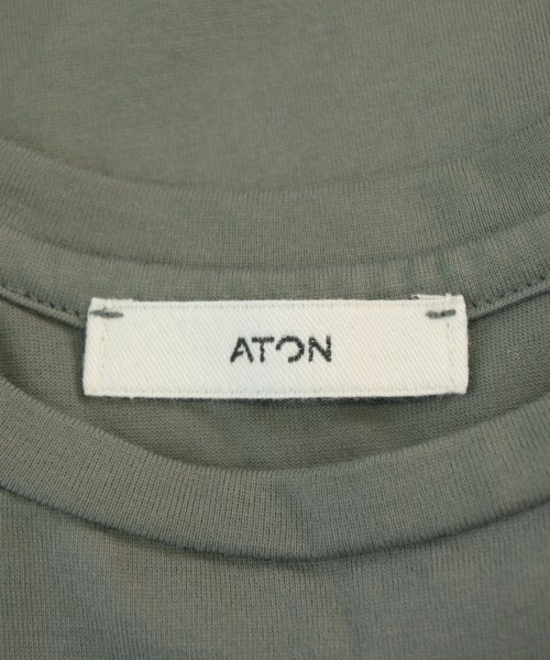 ATON（エイトン）Tシャツ・カットソー カーキ サイズ:02(M位) レディース/2200687576142