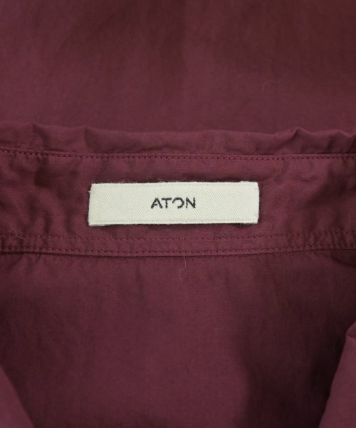 ATON（エイトン）カジュアルシャツ 赤 サイズ:2(M位) メンズ/2200704294042