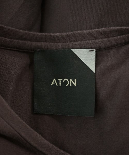 ATON（エイトン）Tシャツ・カットソー 茶 サイズ:2(M位) レディース/2200685688199