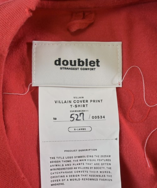 doublet（ダブレット）Tシャツ・カットソー 赤 サイズ:XL メンズ/2200610578014