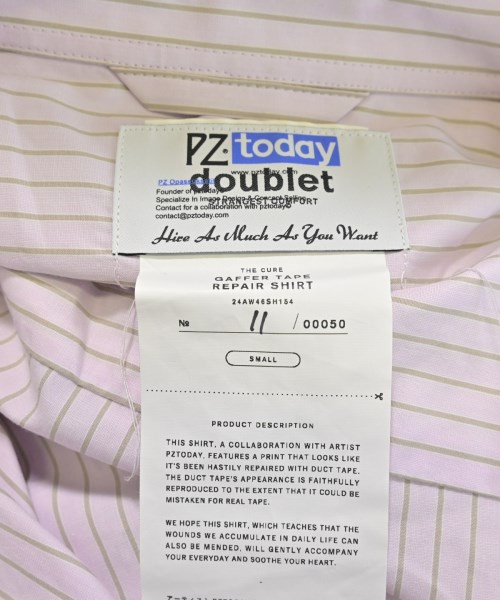 doublet（ダブレット）カジュアルシャツ ピンク サイズ:S メンズ/2200651184236