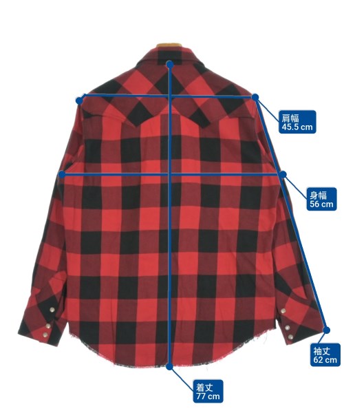 The Letters（ザ　レターズ）カジュアルシャツ 赤 サイズ:M メンズ/2200653550237