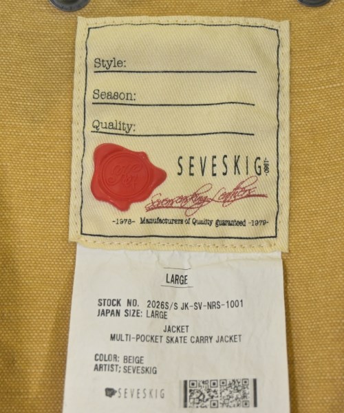 SEVESKIG（セヴシグ）カバーオール ベージュ サイズ:L メンズ/2200666703019