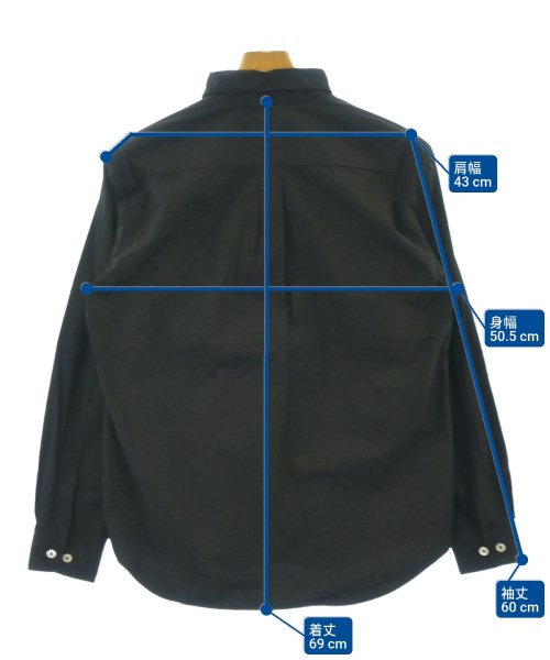 Manual Alphabet（マニュアルアルファベット）カジュアルシャツ 黒 サイズ:0(XS位) メンズ/2200558769093