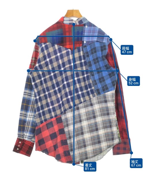 Rebuild by Needles（リビルドバイニードルス）カジュアルシャツ 赤 サイズ:S メンズ/2200628426284