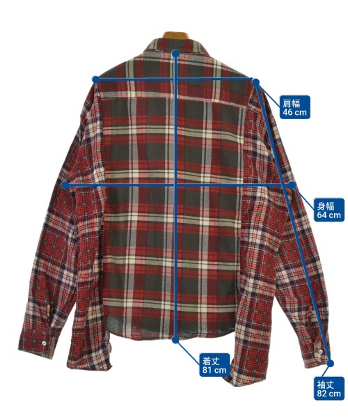 Rebuild by Needles（リビルドバイニードルス）カジュアルシャツ 赤 サイズ:-(XXL位) メンズ/2200653550152