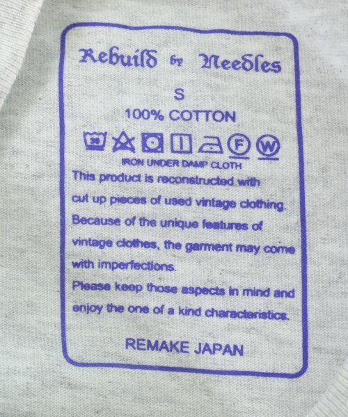 Rebuild by Needles（リビルドバイニードルス）Tシャツ・カットソー グレー サイズ:S メンズ/2200663737062
