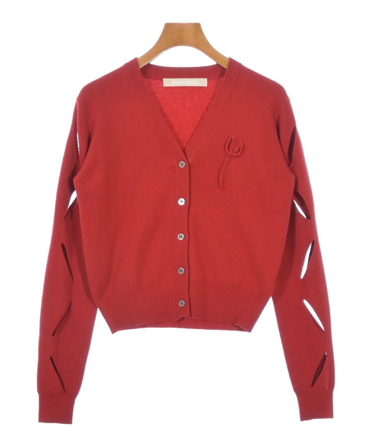 LEINWANDE（ラインヴァンド）カーディガン 赤 サイズ:F レディース