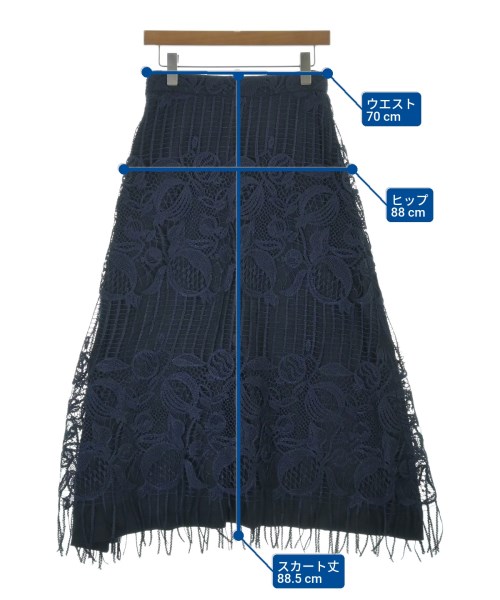 ebure（エブール）ロング・マキシ丈スカート 紺 サイズ:38(M位) レディース/2200631135159