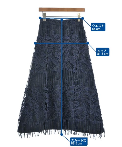 ebure（エブール）ロング・マキシ丈スカート 紺 サイズ:36(S位) レディース/2200631138709