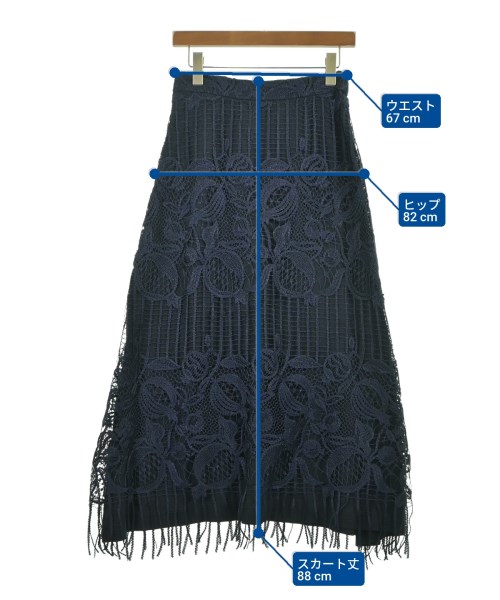 ebure（エブール）ロング・マキシ丈スカート 紺 サイズ:38(M位) レディース/2200631148883