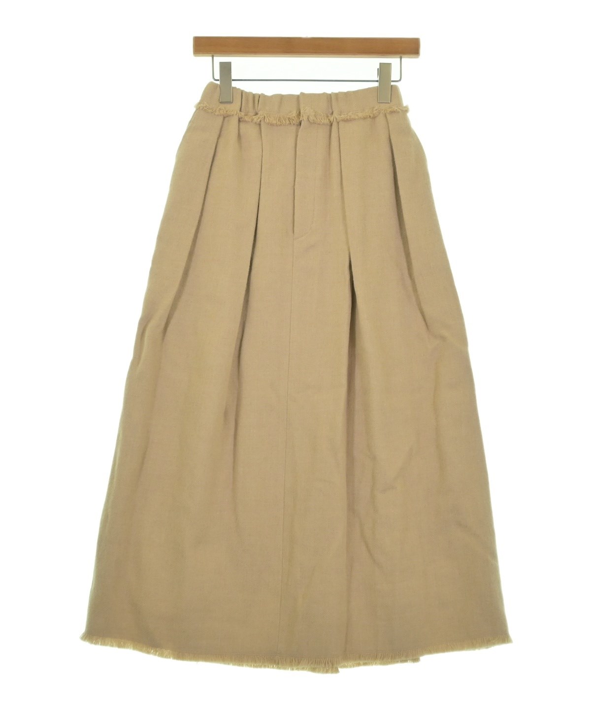 美品 ebure プリーツ ロングスカート ウール ベージュ 36 ebure（エブール）ロング・マキシ丈スカート ベージュ サイズ:36(S位