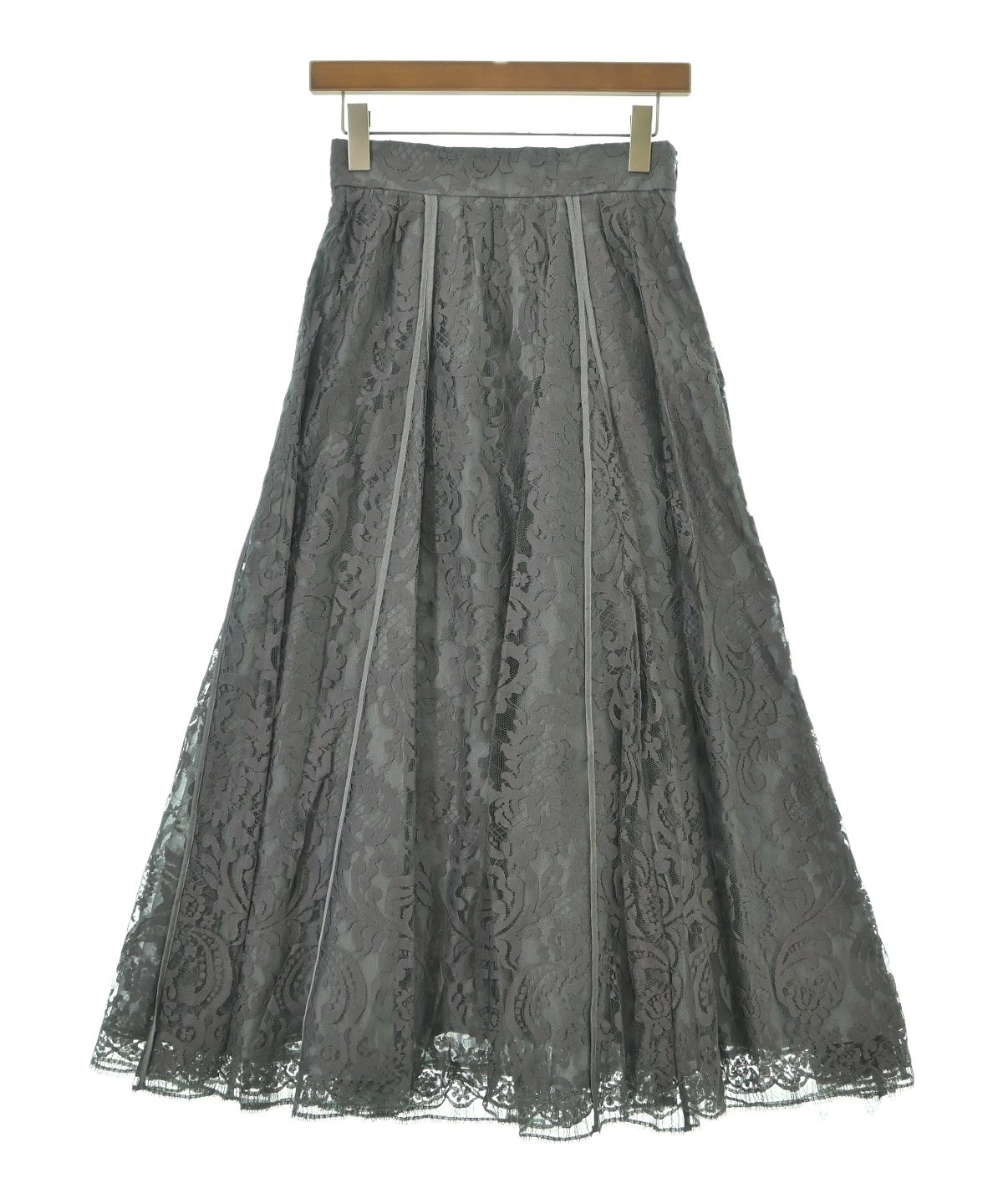 ebure（エブール）ロング・マキシ丈スカート グレー サイズ:38(M位