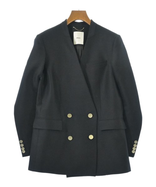 ebure(エブール)ノーカラージャケット 黒 サイズ:36(S位)/2200674640016