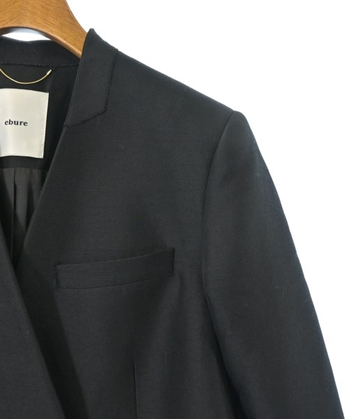 ebure（エブール）ノーカラージャケット 黒 サイズ:36(S位) レディース/2200674640016