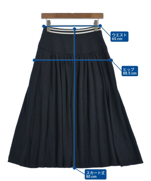 BORDERS at BALCONY（ボーダーズ　アット　バルコニー）ロング・マキシ丈スカート 紺 サイズ:36(S位) レディース/2200646476049