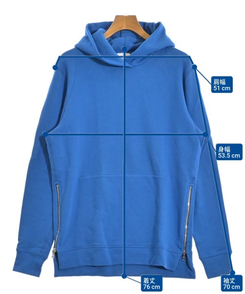 JOHN ELLIOTT（ジョンエリオット）パーカー 青 サイズ:3(L位) メンズ/2200634394508