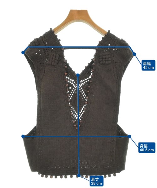 PONTI（ポンティ）ベスト/ノースリーブ 茶 サイズ:F レディース/2200647976043