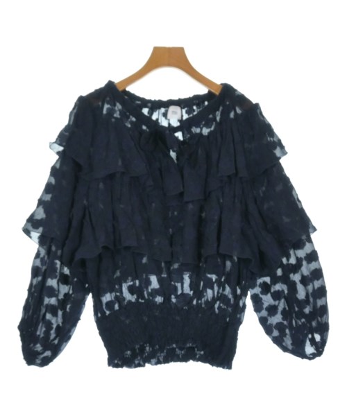 IENA LA BOUCLE(イエナラブークル)ブラウス 紺 サイズ:F/2200648790075