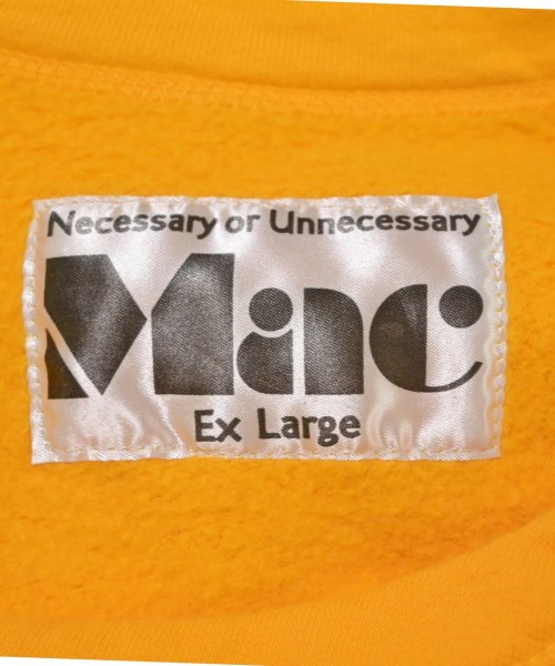 NECESSARY OR UNNECESSARY（ネセサリーオアアンネセサリー）スウェット オレンジ サイズ:XL メンズ/2200675663205