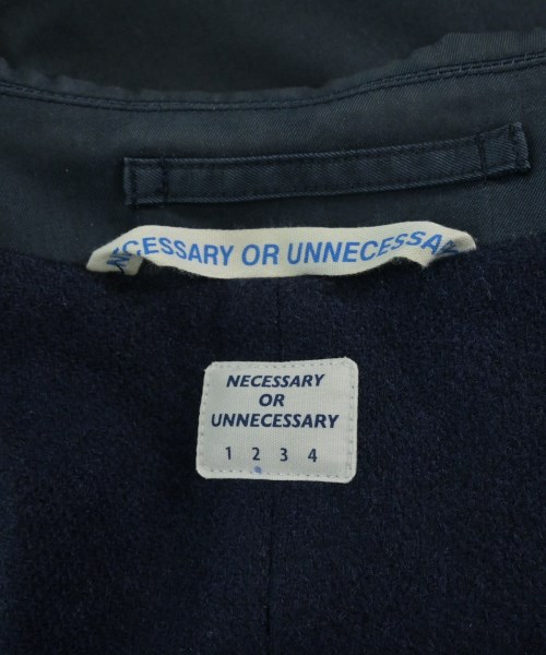NECESSARY OR UNNECESSARY（ネセサリーオアアンネセサリー）ステンカラーコート 紺 サイズ:2(M位) メンズ/2200684771021
