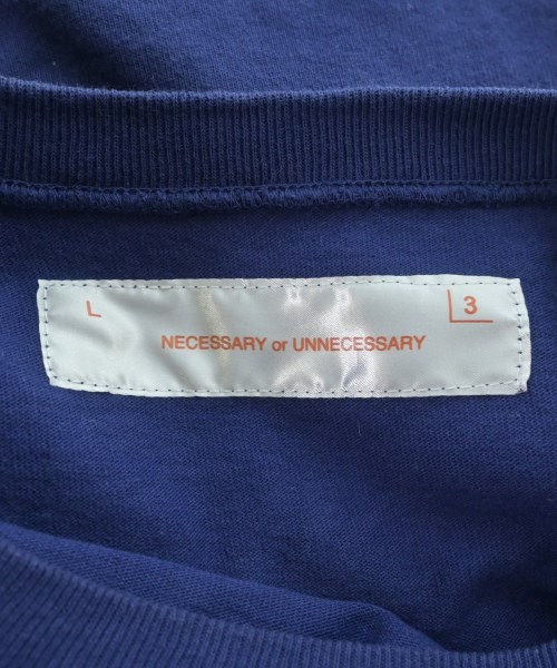 NECESSARY OR UNNECESSARY（ネセサリーオアアンネセサリー）スウェット 紺 サイズ:L メンズ/2200684382241