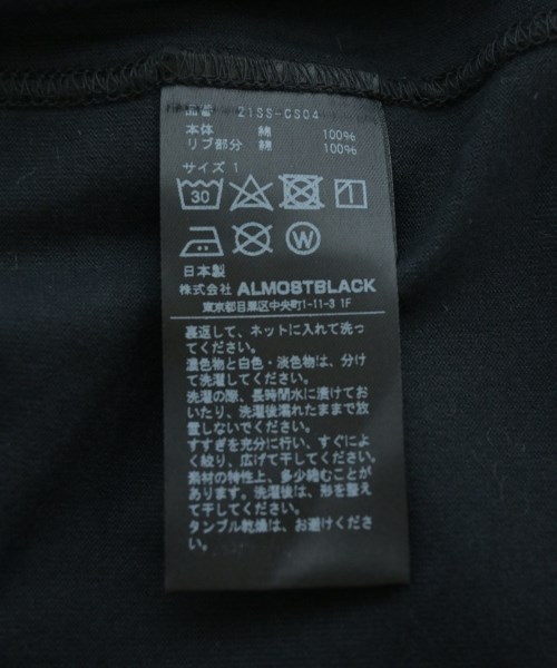 ALMOSTBLACK（オールモストブラック）Tシャツ・カットソー 黒 サイズ:1(S位) メンズ/2200706695038