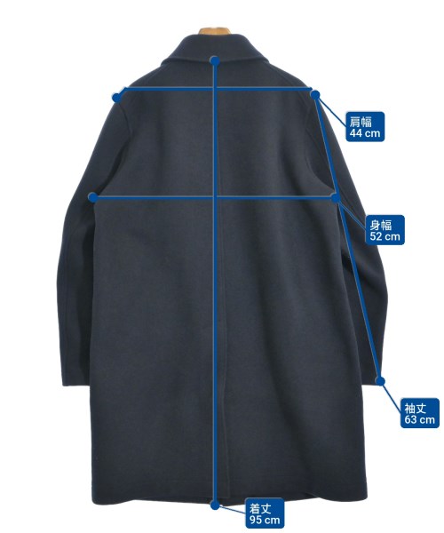SCYE BASICS（サイベーシックス）ステンカラーコート 紺 サイズ:36(S位) メンズ/2200639469010