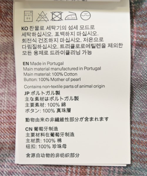 OUR LEGACY（アワーレガシー）カジュアルシャツ 赤 サイズ:46(M位) メンズ/2200618460076