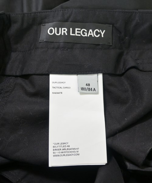 OUR LEGACY（アワーレガシー）カーゴパンツ 黒 サイズ:48(L位) メンズ/2200658127014