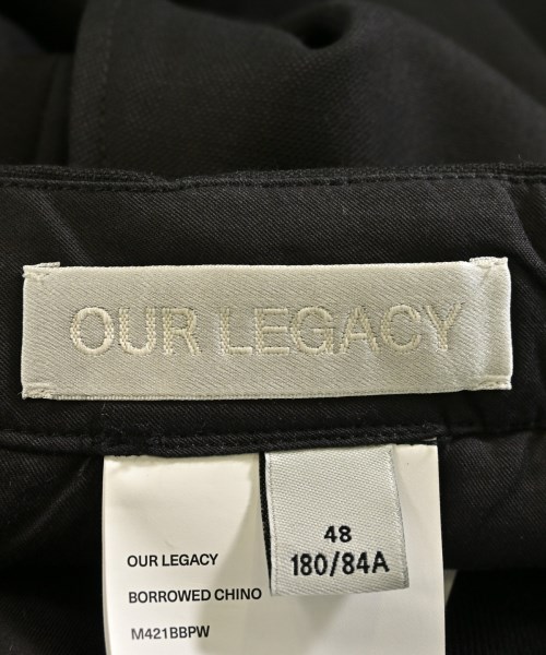 OUR LEGACY（アワーレガシー）スラックス 黒 サイズ:48(L位) メンズ/2200659453136