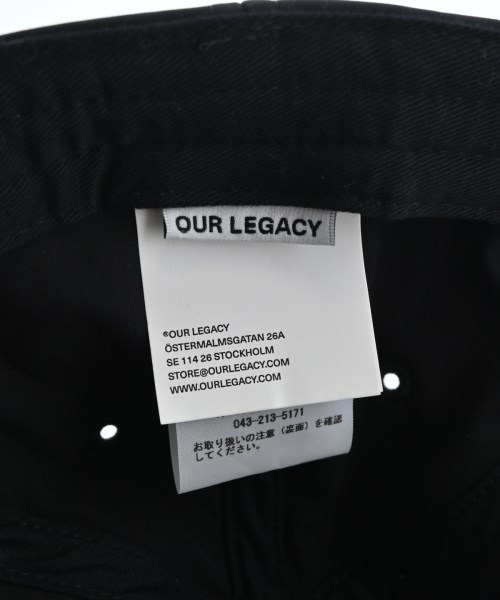 OUR LEGACY（アワーレガシー）キャップ 黒 サイズ:- メンズ/2200650770034