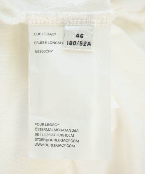 OUR LEGACY（アワーレガシー）Tシャツ・カットソー 白 サイズ:46(M位) メンズ/2200721208091