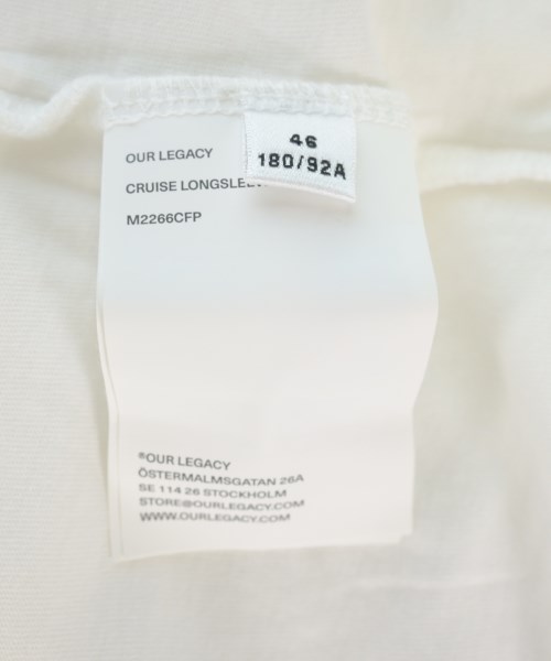 OUR LEGACY（アワーレガシー）Tシャツ・カットソー 白 サイズ:46(M位) メンズ/2200721208268